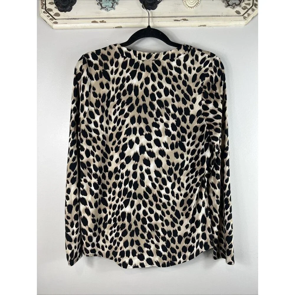INC International Concepts Womens Animal Print Blouse Polyester/Spandex Large - Picture 2 of 7